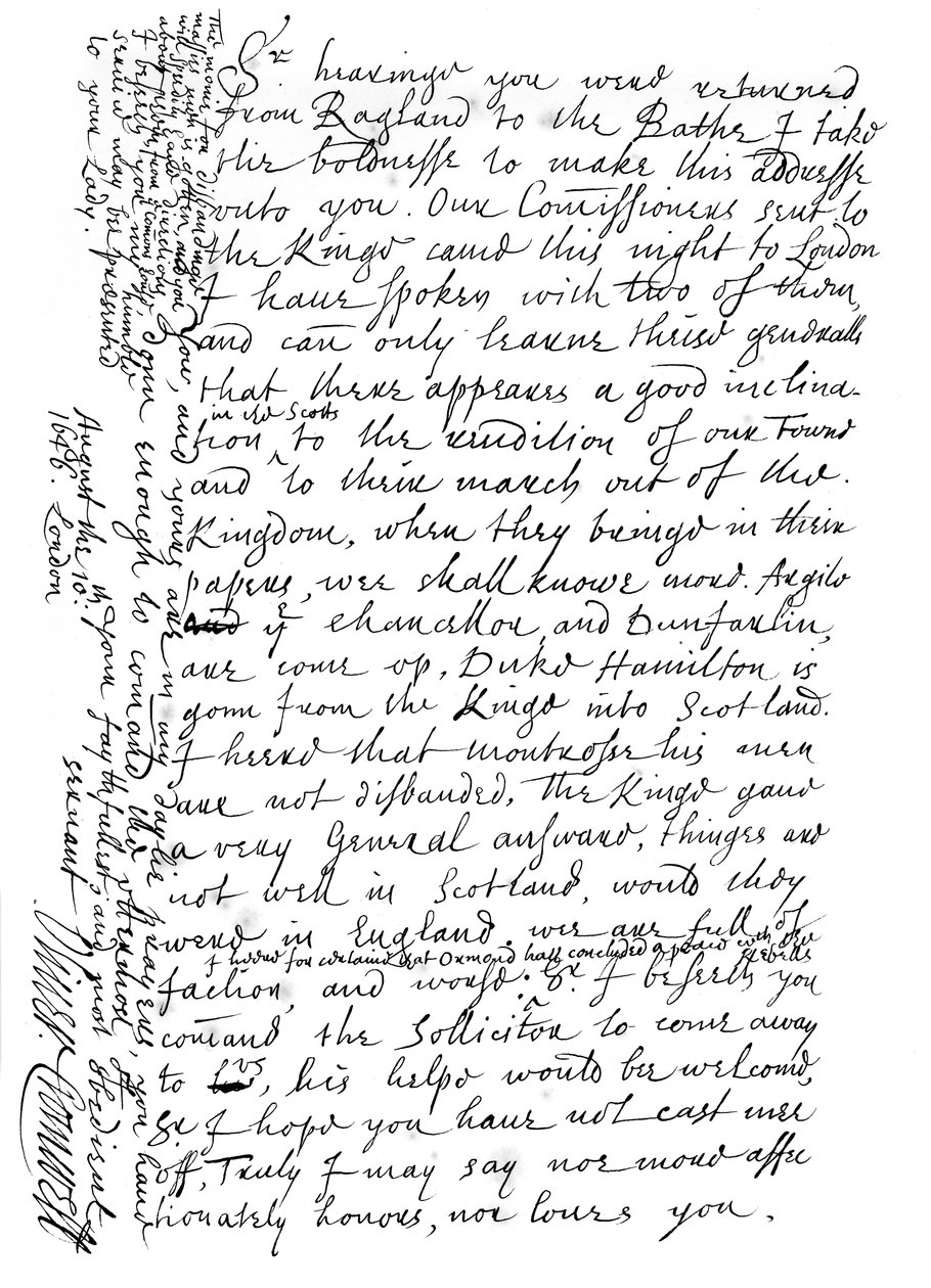 奥利弗·克伦威尔（Oliver Cromwell）给费尔法克斯将军的信，1646年1865年。 作者 弗雷德里克·乔治·内瑟克里夫特