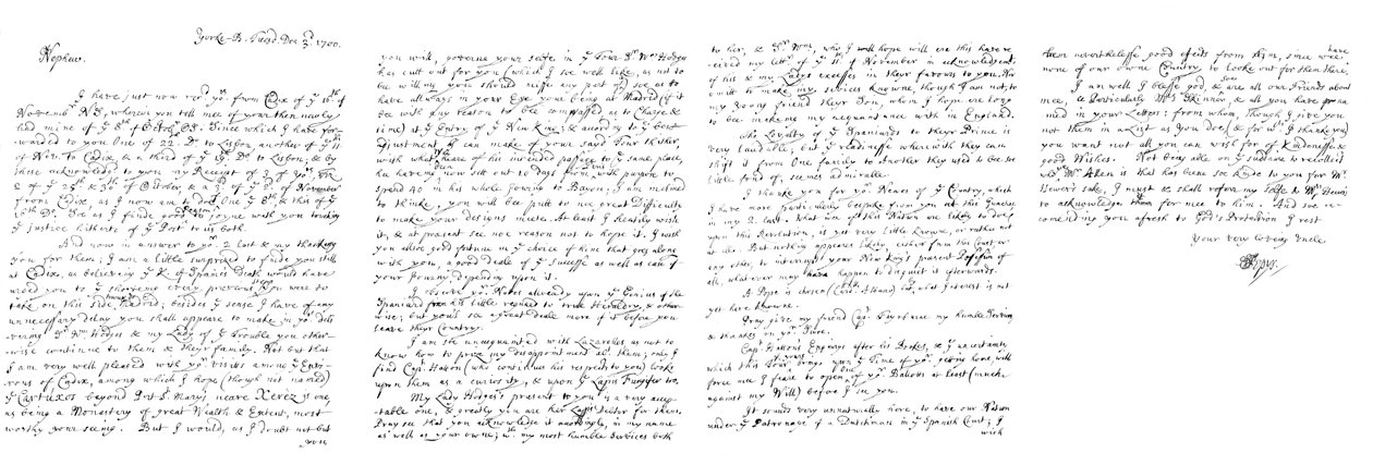 塞缪尔·佩皮斯（Samuel Pepys）给约翰·杰克逊（John Jackson）的信，1700年，1865年。 作者 弗雷德里克·乔治·内瑟克里夫特