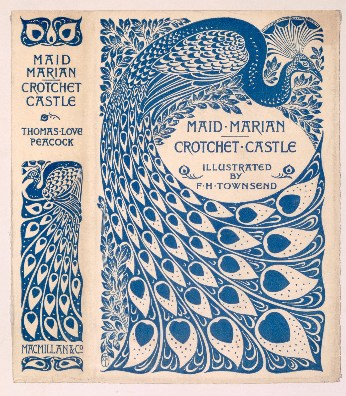 1900年出版的Thomas Love Peacock的“Maid Marian”和“Crotchet Castle”的夹克 作者 弗雷德里克·亨利·汤森