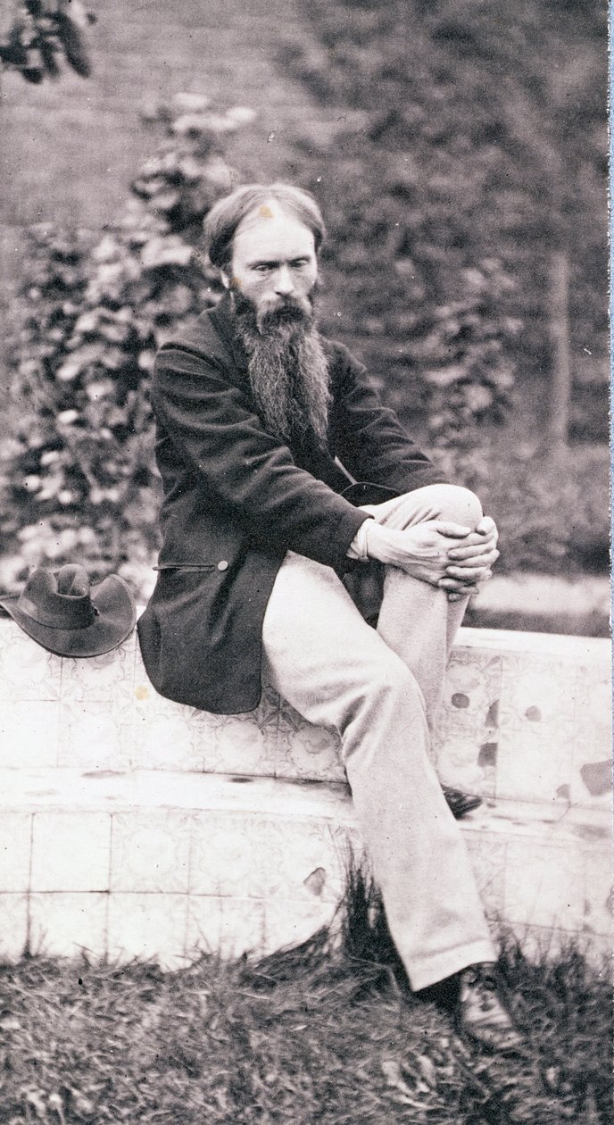Edward Burne-Jones爵士的肖像（1833-98）（棕褐色照片） 作者 弗雷德里克·霍利尔