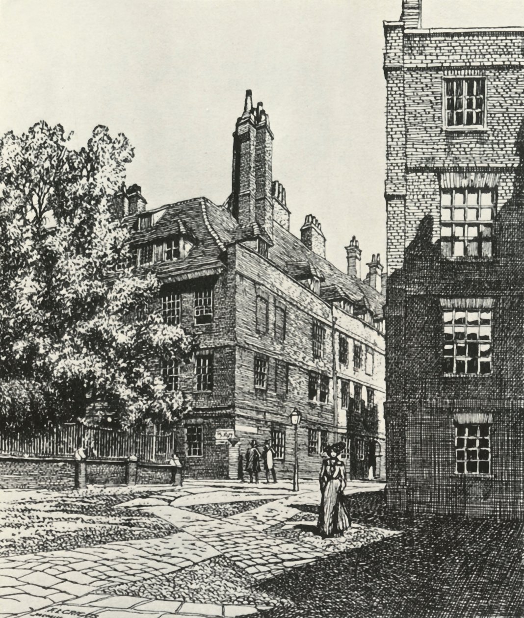 1903年，伦敦市的克利福德旅馆（Cliffords Inn），1903年，1934年。 作者 弗雷德里克·兰瑟（Frederick Landseer）莫尔·格里格斯（Maur Griggs）