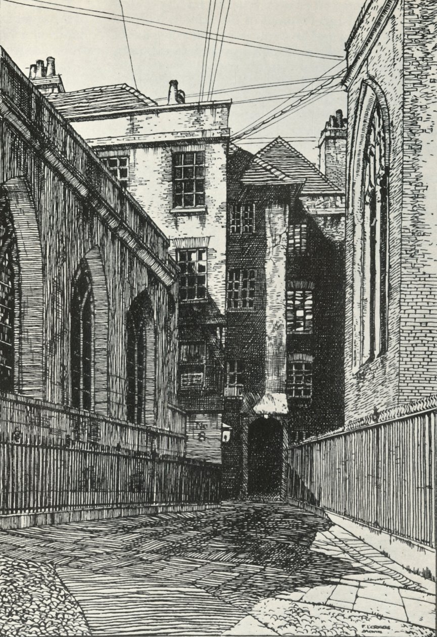 伦敦市克利福德旅馆（Cliffords Inn）大厅南侧，c1903，1934年。 作者 弗雷德里克·兰瑟（Frederick Landseer）莫尔·格里格斯（Maur Griggs）