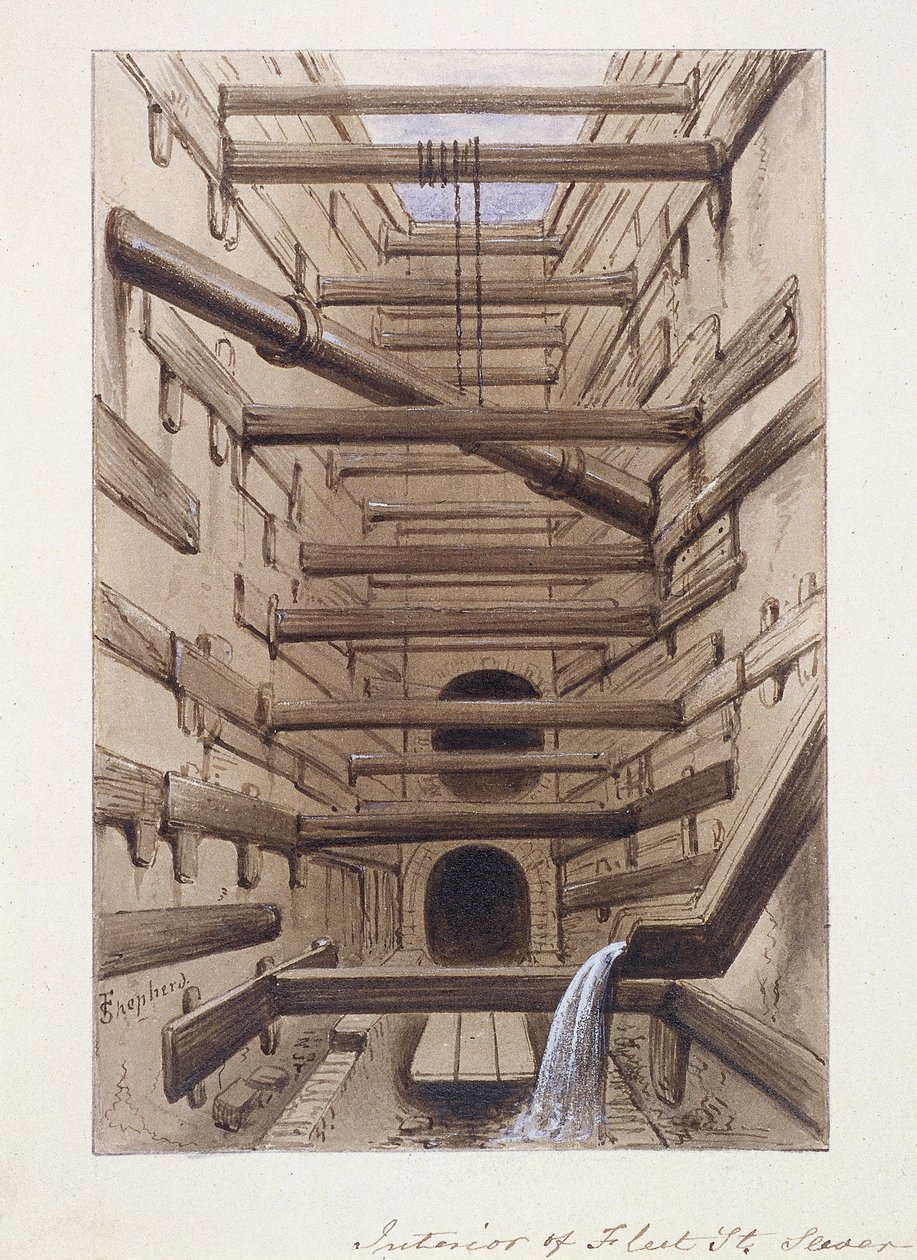 舰队街，伦敦，1845年 作者 腓特烈拿破仑牧羊犬
