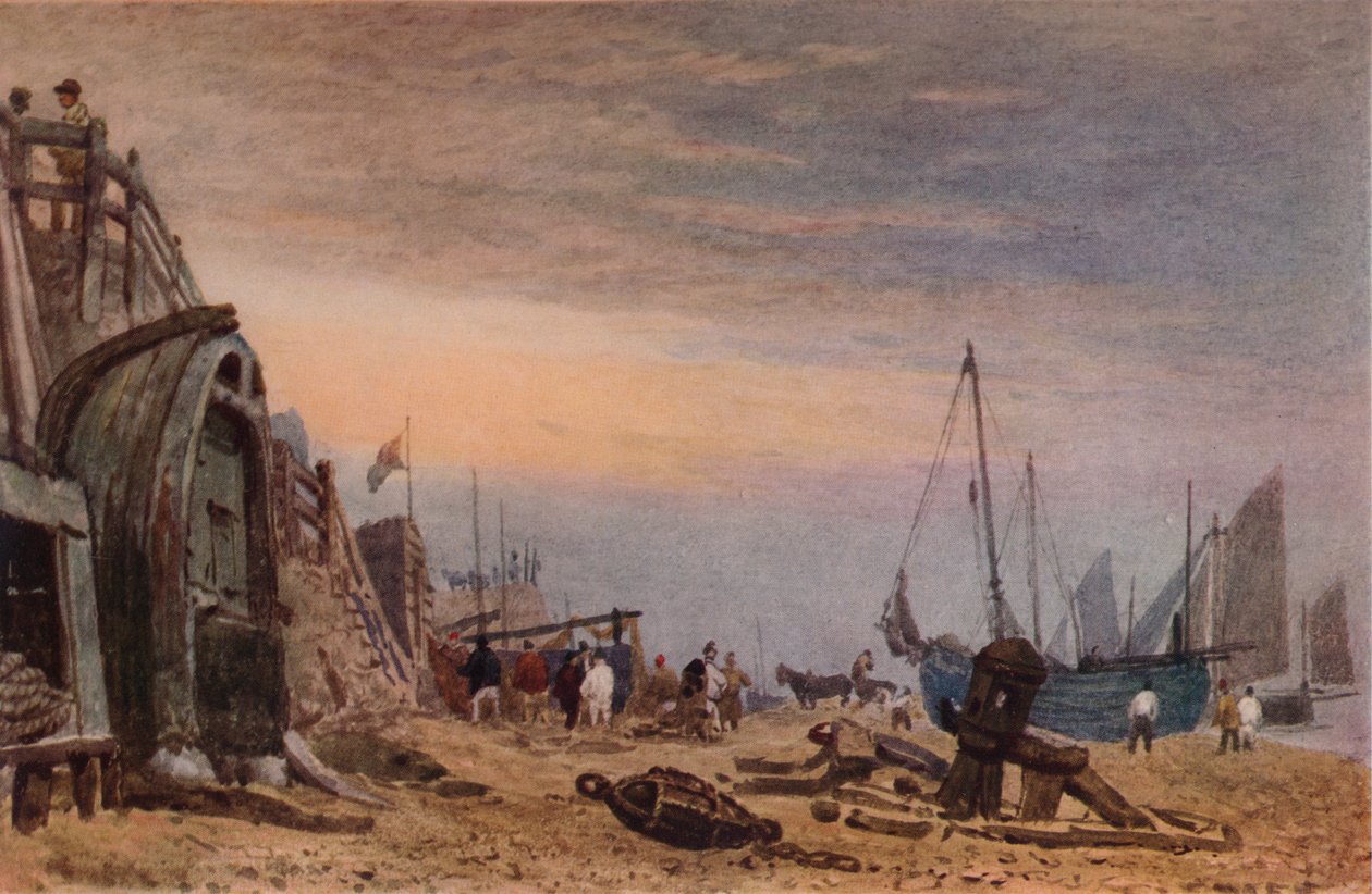 布莱顿海滩，阴霾清除，c1820 作者 弗雷德里克·纳什（Frederick Nash）