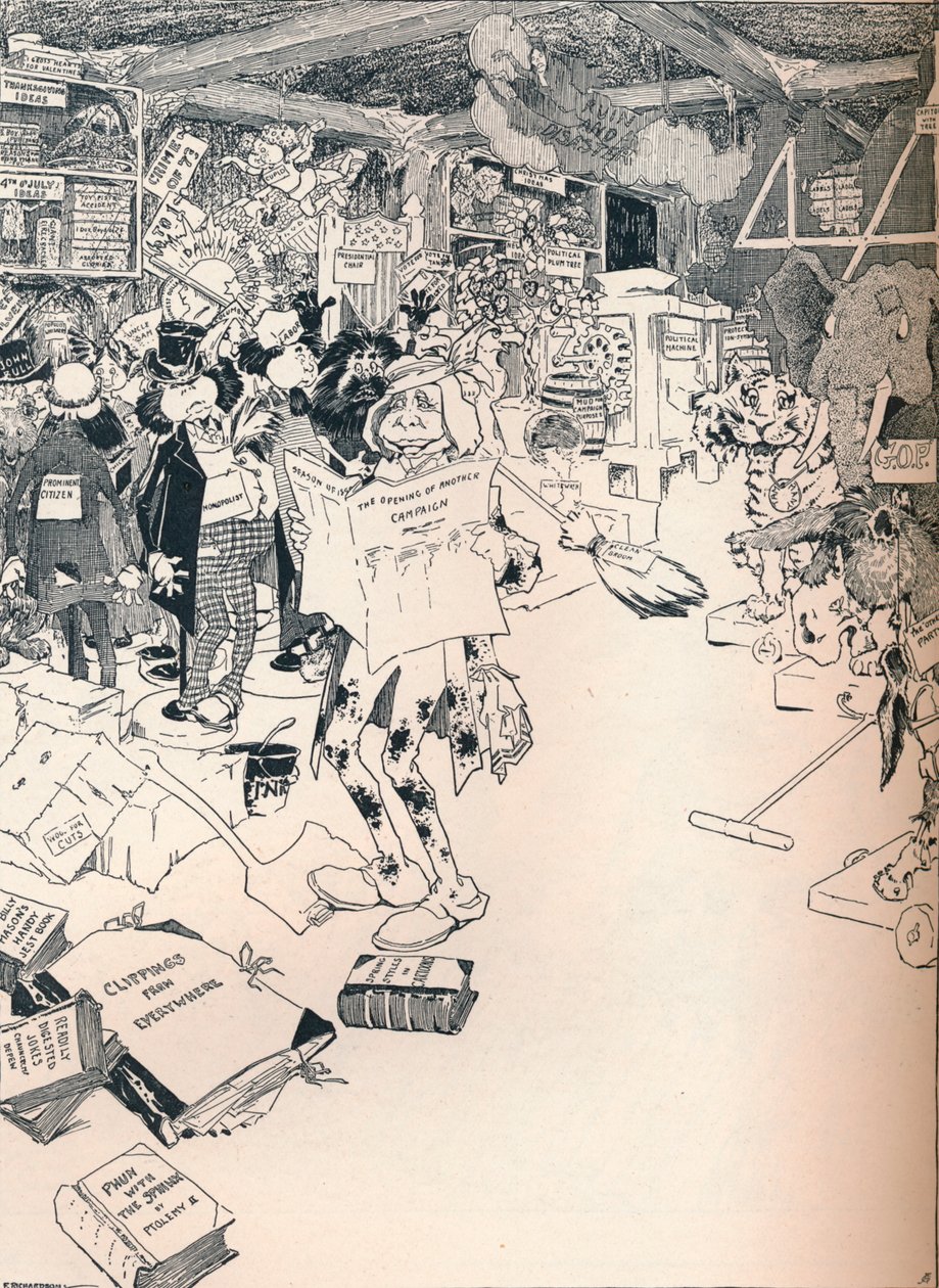 一位聪明的漫画家的财产室，c1890 作者 弗雷德里克·理查森