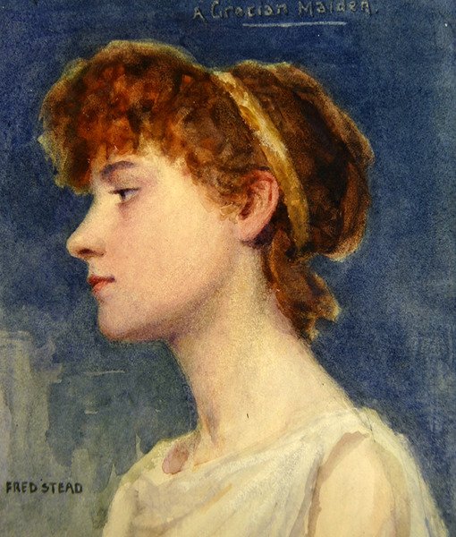 希腊少女》，约1890年（纸上水彩）。 作者 弗雷德里克·斯特德