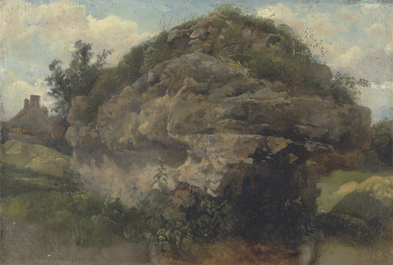 Rocky Hillside，1830（石油板上） 作者 弗雷德里克·沃特斯·沃茨