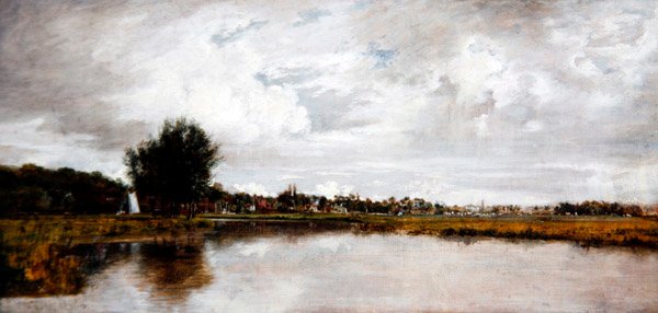 诺里奇附近索普的亚尔河，约1820-21（布面油画）。 作者 弗雷德里克·沃特斯·沃茨
