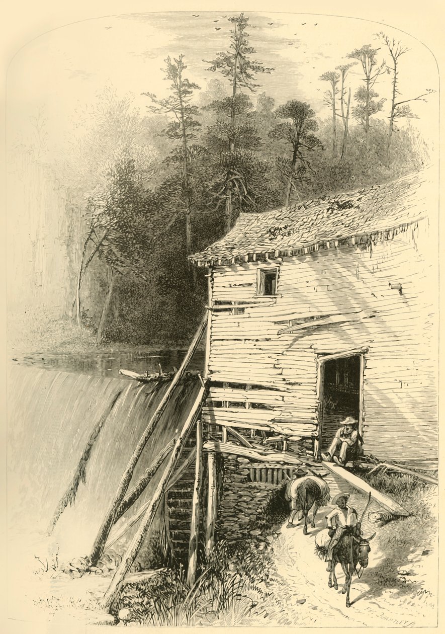 老磨坊--里姆斯河》，1872年。 作者 弗雷德里克·威廉·夸特利
