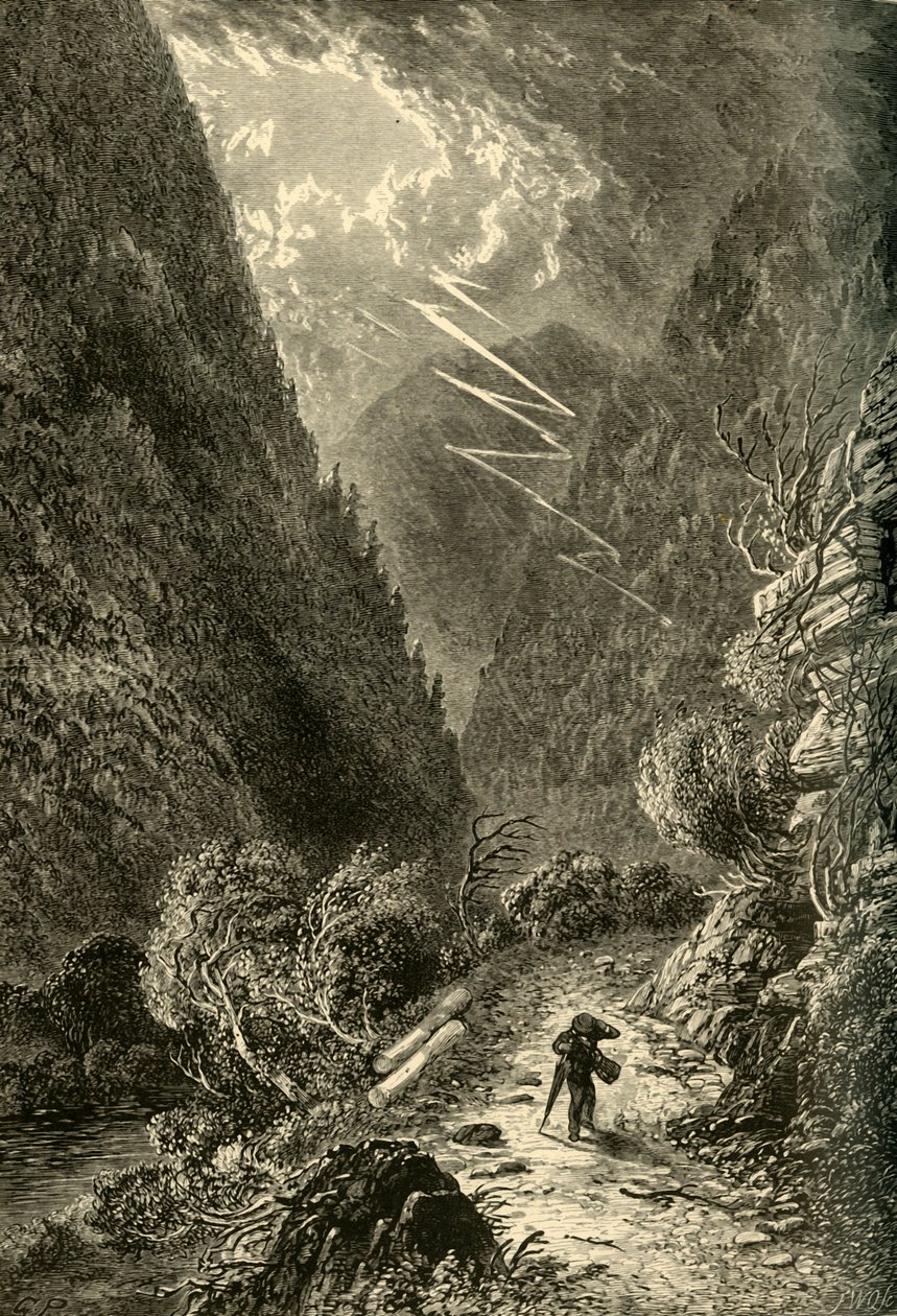 泰隆上方的沉沦之路》，1874年。   作者 弗雷德里克·威廉·夸特利