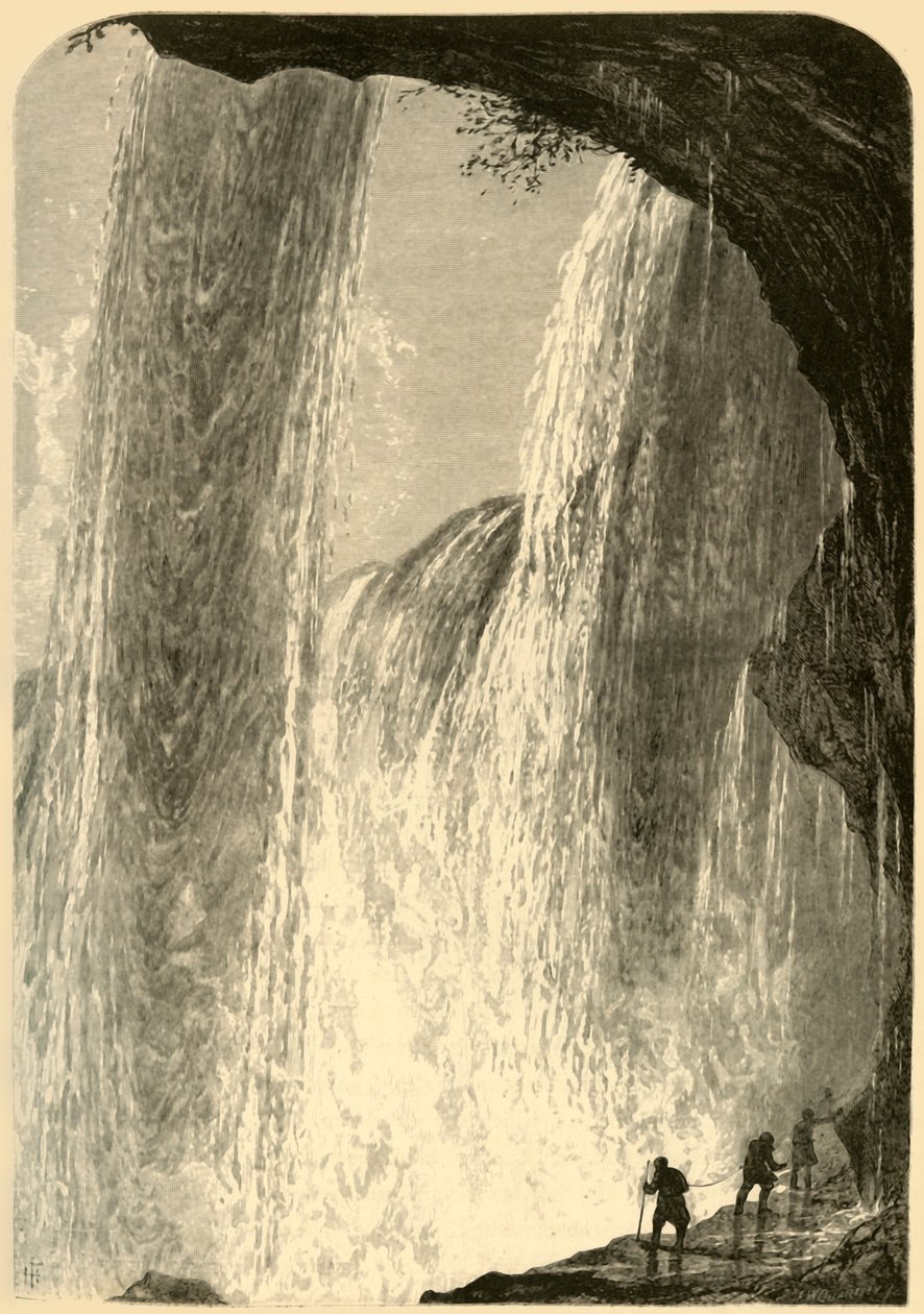 瀑布下，加拿大一侧》，1872年。   作者 弗雷德里克·威廉·夸特利