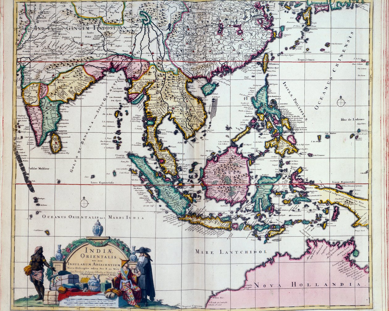 地理：弗雷德里克-德-维特的东印度群岛地图（1650年左右活跃）17世纪巴黎，B.N. 作者 弗雷德里克·德·威特