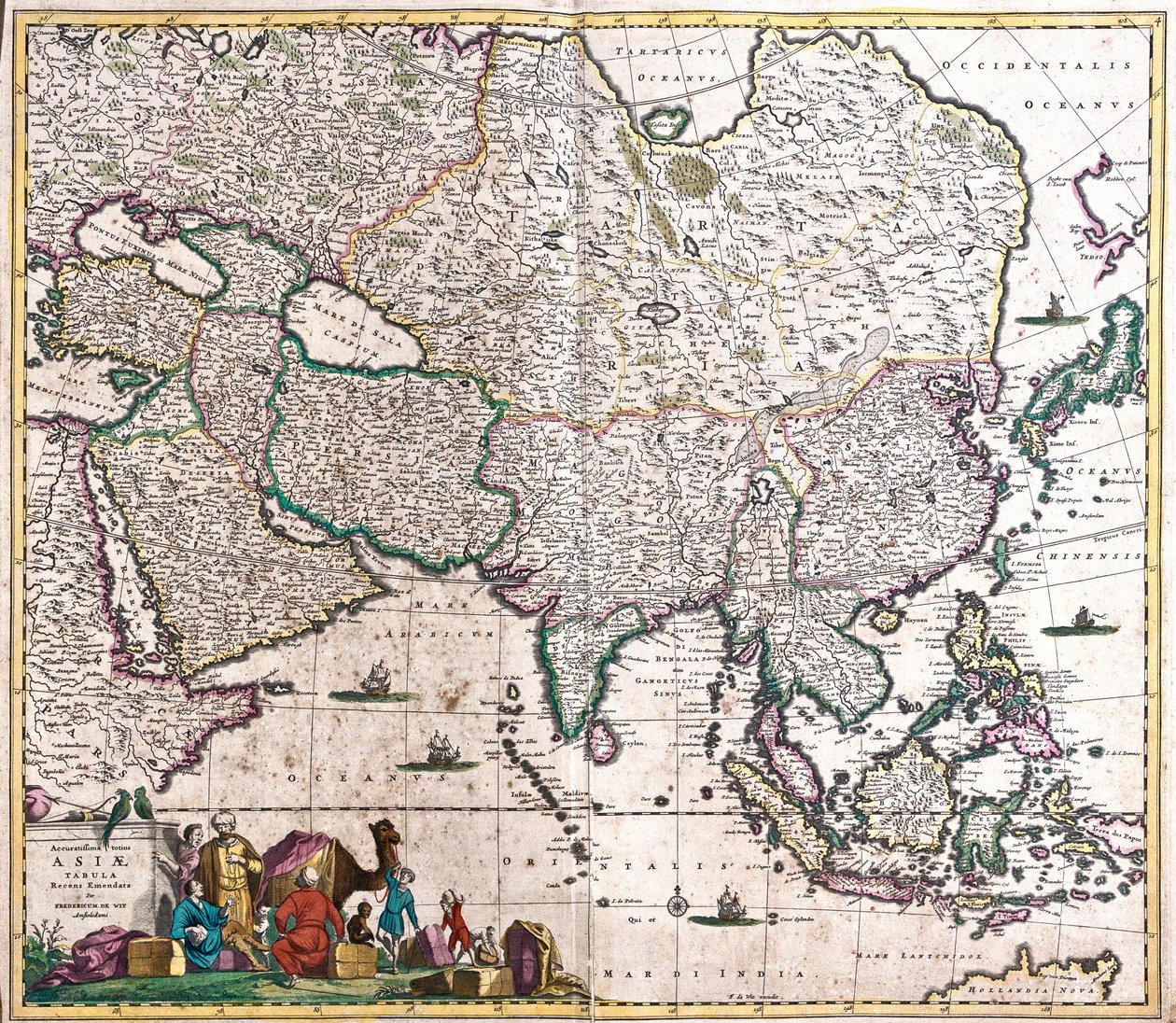 亚洲地图（蚀刻版 作者 弗雷德里克·德·威特