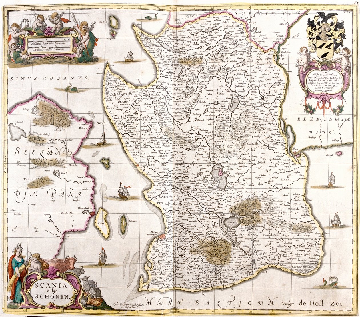 Map of Scany (Sweden) (etching 作者 弗雷德里克·德·威特