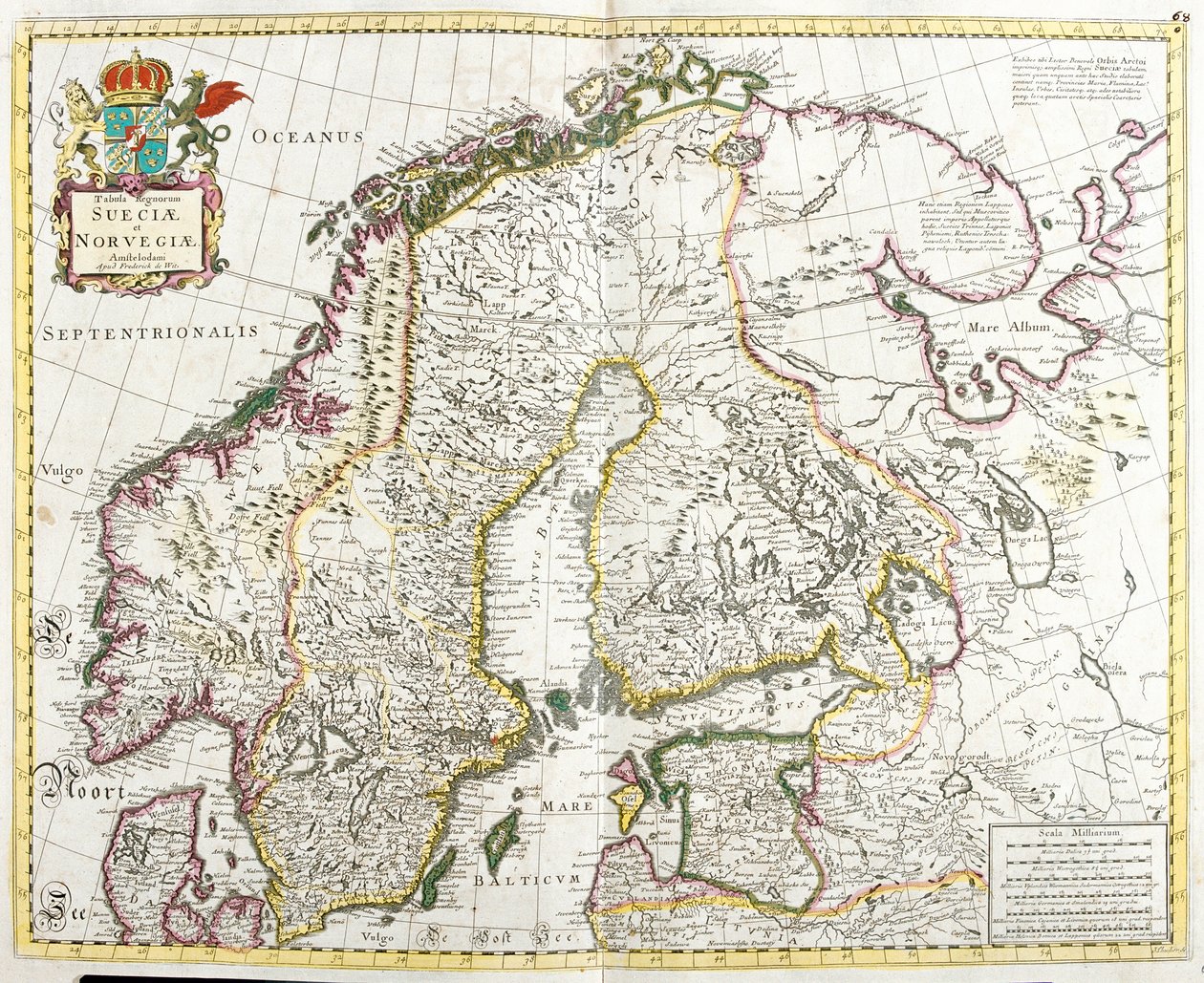 Map of Sweden and Norway (etching 作者 弗雷德里克·德·威特