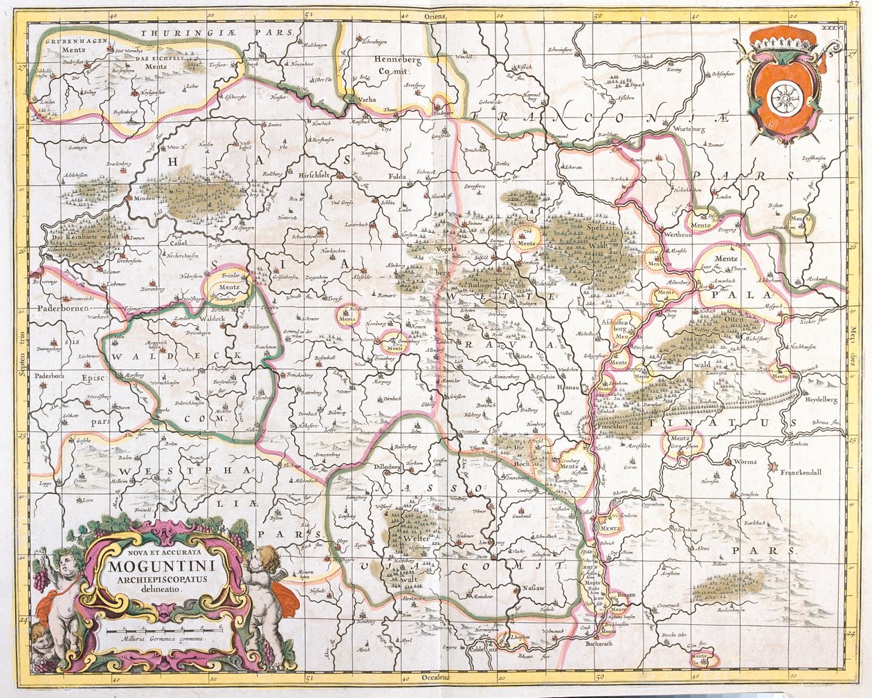 美因茨 Archeveche 地图（德国）（蚀刻版） 作者 弗雷德里克·德·威特