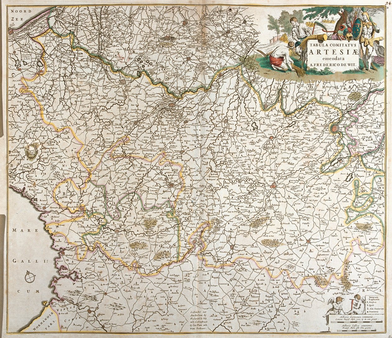 Map of the Count of Artois (France) (etching 作者 弗雷德里克·德·威特