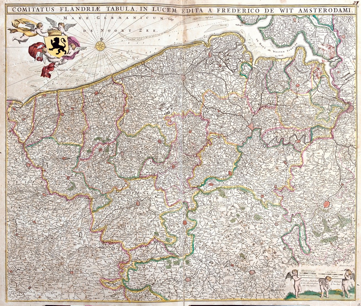 佛兰德伯爵地图（法国和比利时）（蚀刻版） 作者 弗雷德里克·德·威特