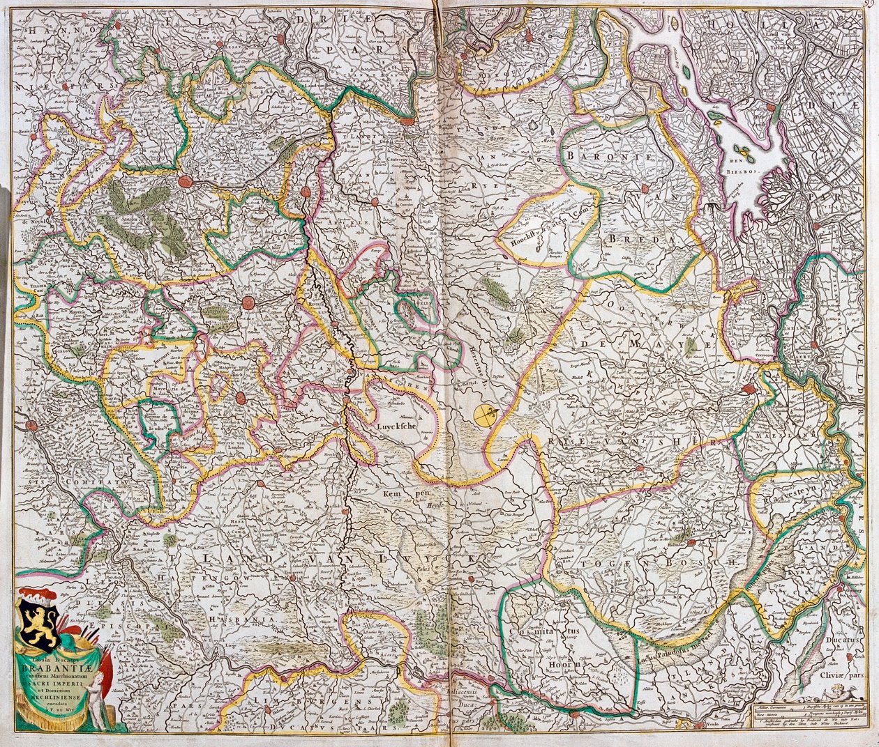 布拉班特公爵的地图（比利时，荷兰）（蚀刻版） 作者 弗雷德里克·德·威特