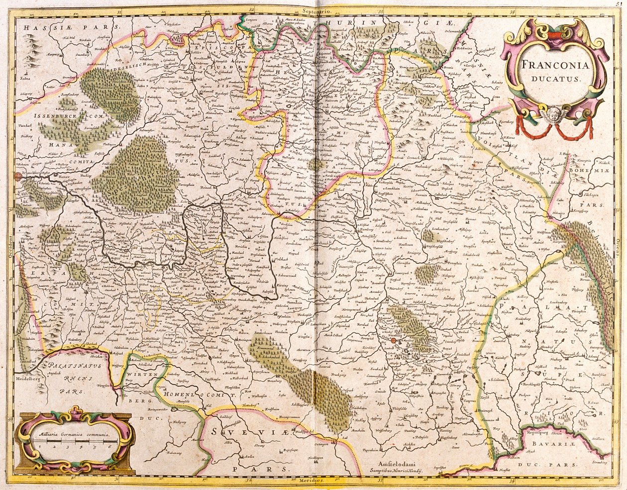 Map of the Duke of Franconia (Germany) (etching 作者 弗雷德里克·德·威特