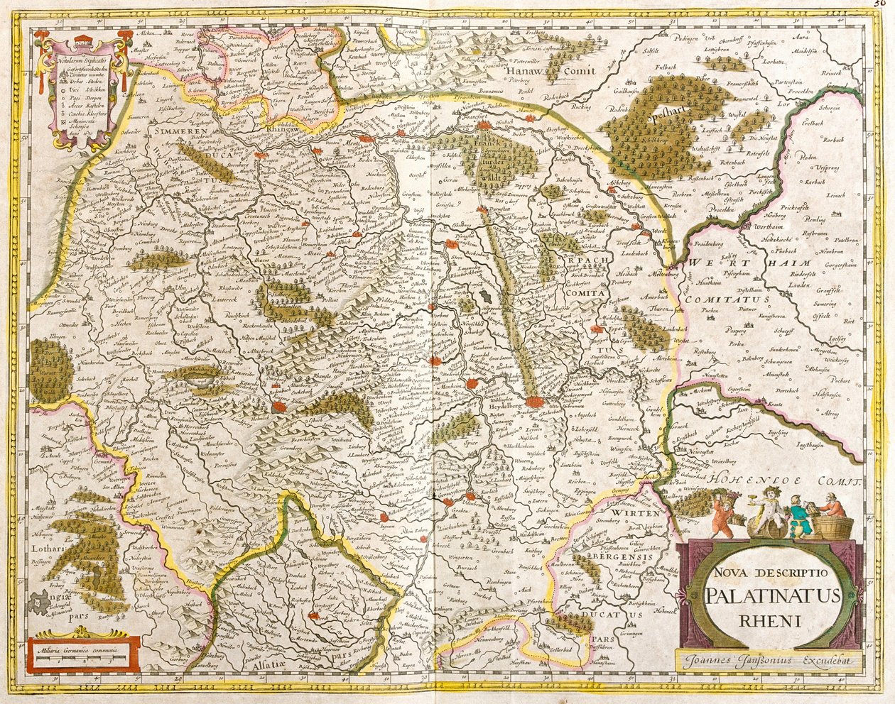 Map of the Palatinate Rhenan (Germany) (etching 作者 弗雷德里克·德·威特