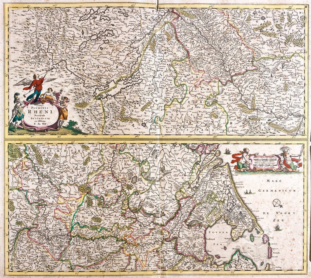 Map of the Rhenanie (Germany) (etching 作者 弗雷德里克·德·威特
