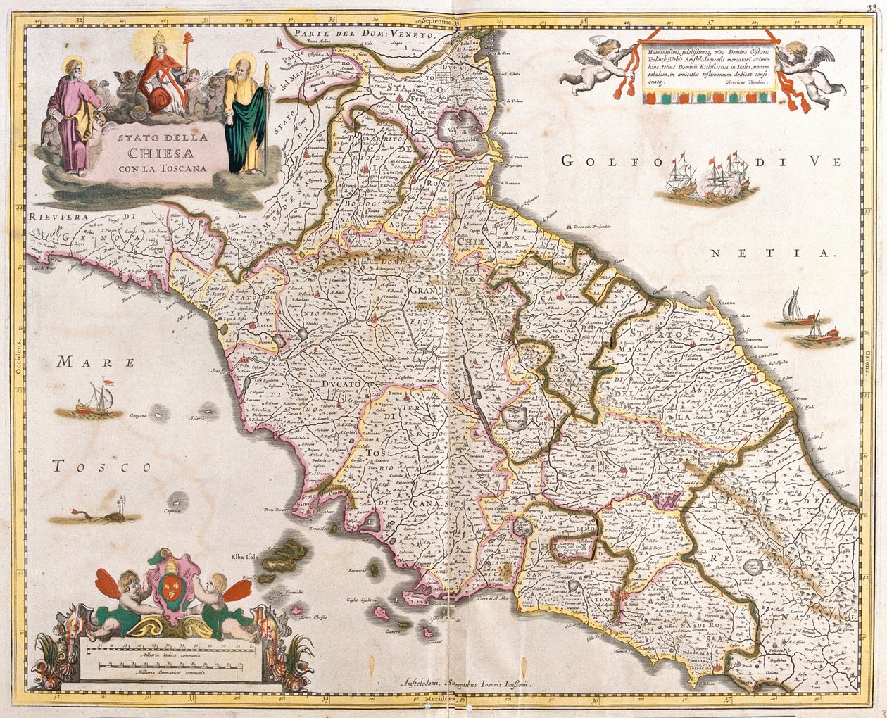 Map of the States of the Church in Tuscany (Italy) (etching 作者 弗雷德里克·德·威特