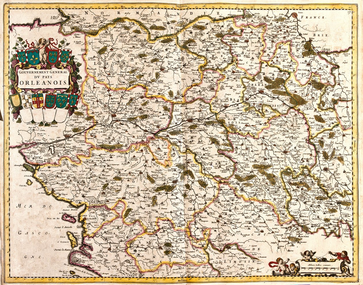奥尔良国家（法国）总政府地图（蚀刻画 作者 弗雷德里克·德·威特