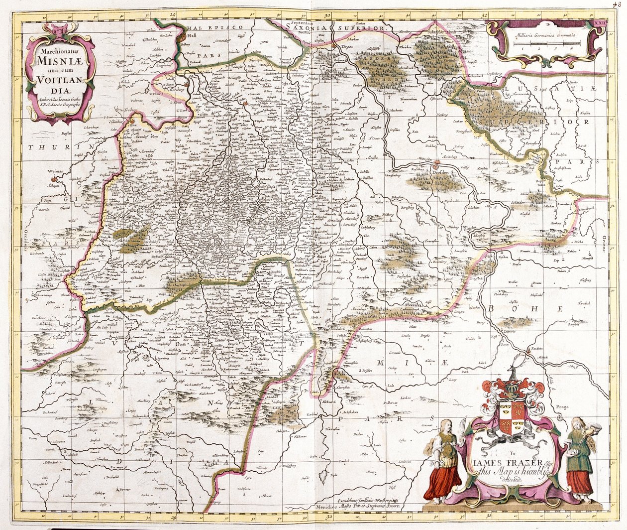 Misnie (德国) 的游行 (Margraviate) 地图（蚀刻版） 作者 弗雷德里克·德·威特