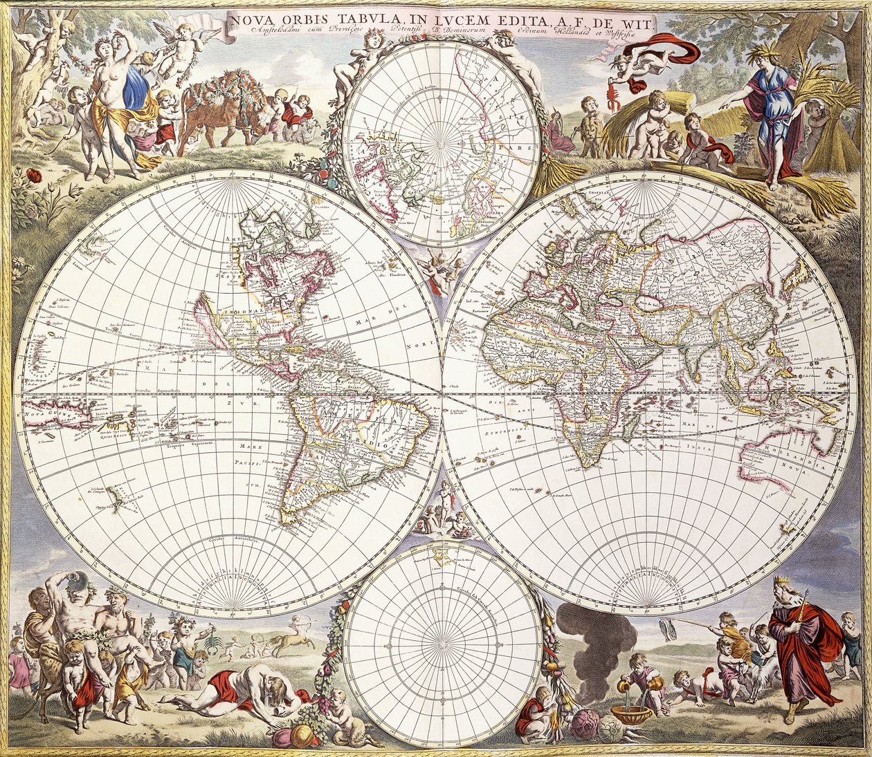 阿特拉斯·马约尔世界地图，摄于1705年 作者 弗雷德里克·德·威特