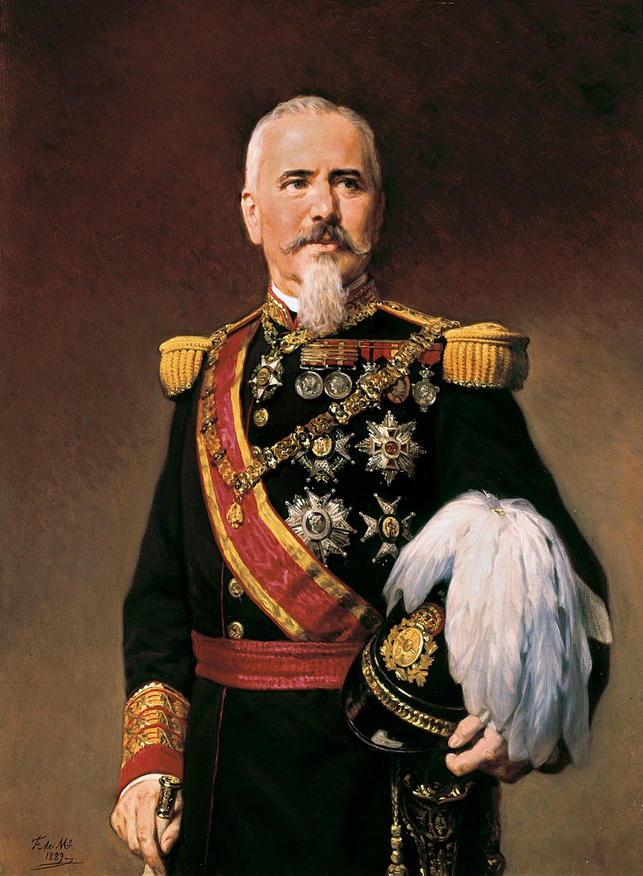 阿塞尼奥·马丁内斯·坎波斯·安东 (1831-1900) 的肖像，西班牙政治家和军人，约 1880 年（布面油画） 作者 弗雷德里科·德·马德拉佐（Frederico de Madrazo）