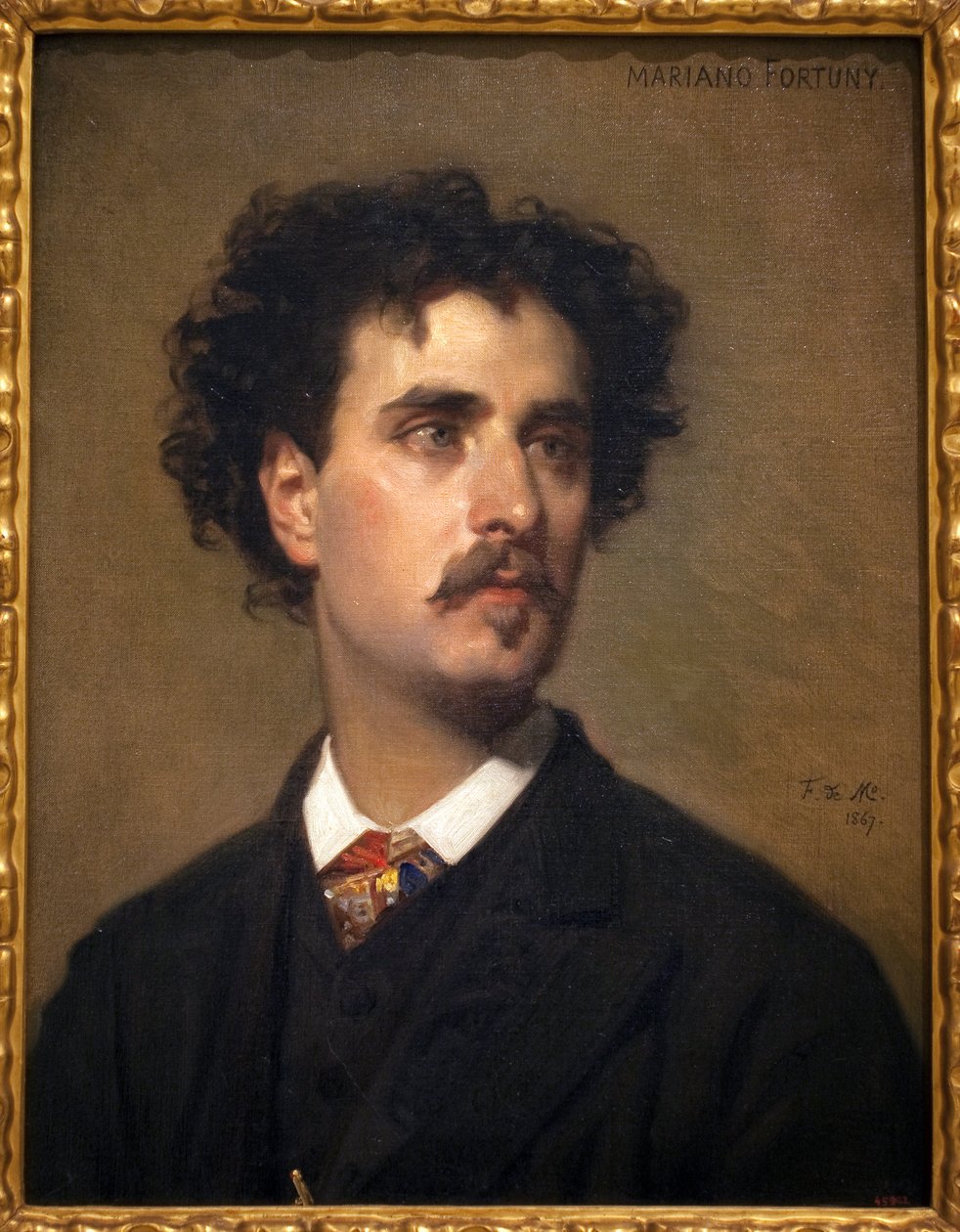 画家Mariano Fortuny y Marsal（1838-1874）的肖像。费德里科-德-马德拉索（1815-1894）的绘画，布面油画 作者 弗雷德里科·德·马德拉佐（Frederico de Madrazo）