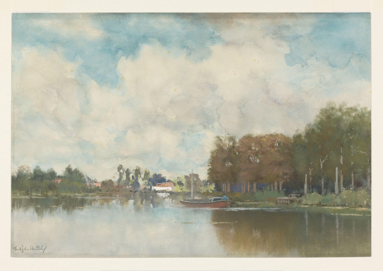 荷兰运河 作者 Fredericus Jacobus van Rossum du Chattel（艺术家签名）