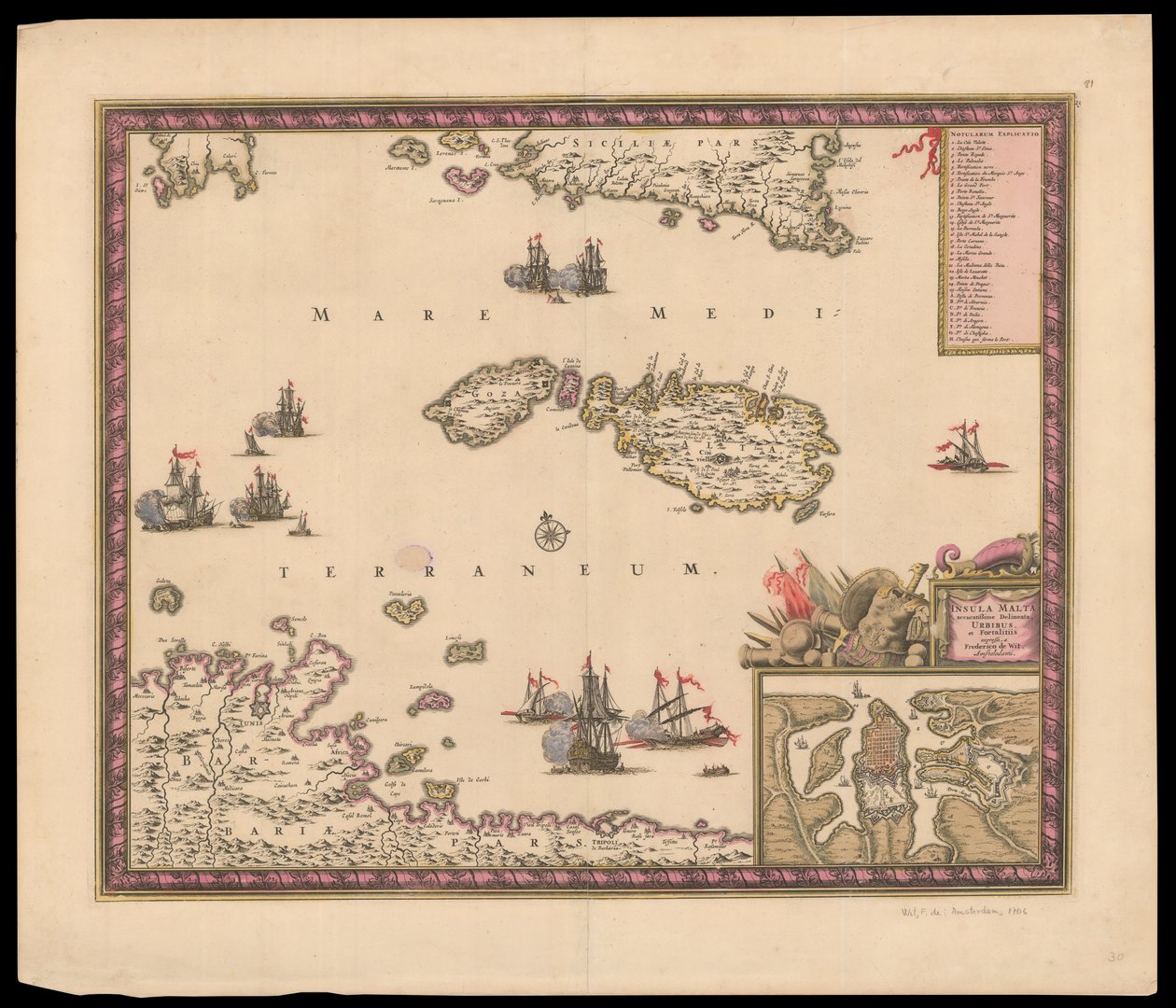 Insula Malta accuratißime Delineata Urbibus et Fortalitiis expressa 作者 弗雷德里克·德·威特