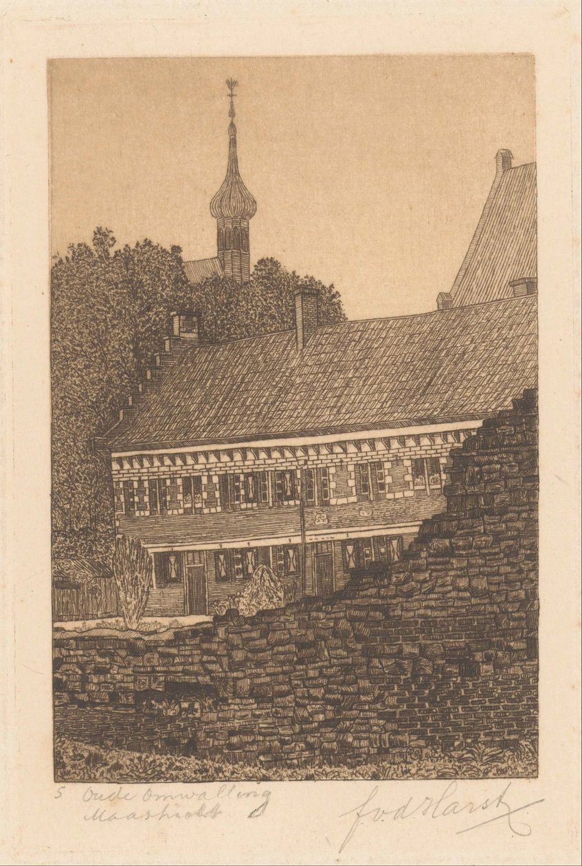 Oude omwalling，马斯特里赫特（原物上的标题） 作者 Frederik van der Harst（艺术家签名）