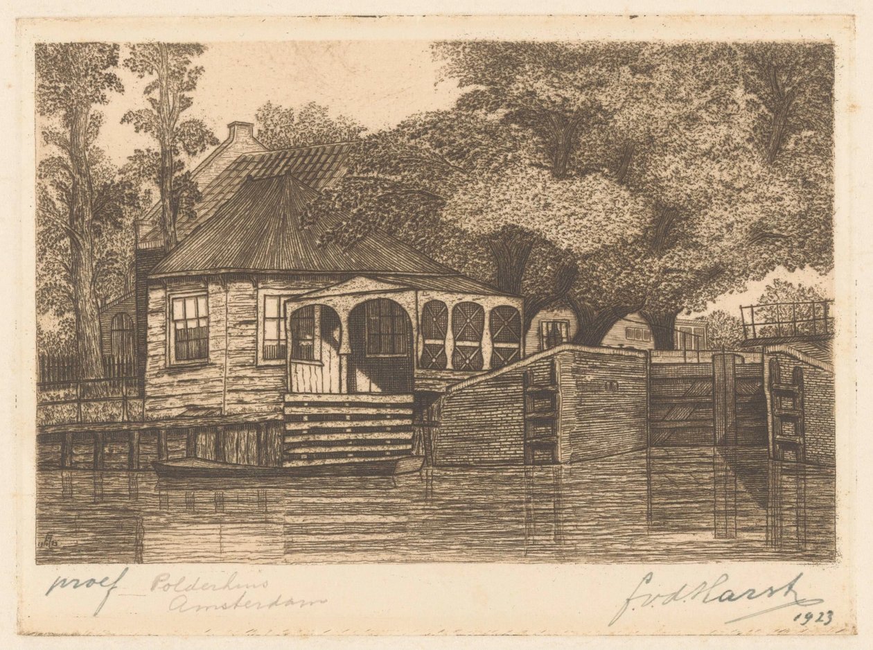 Polderhuis （物品上的原标题） 作者 Frederik van der Harst（艺术家签名）