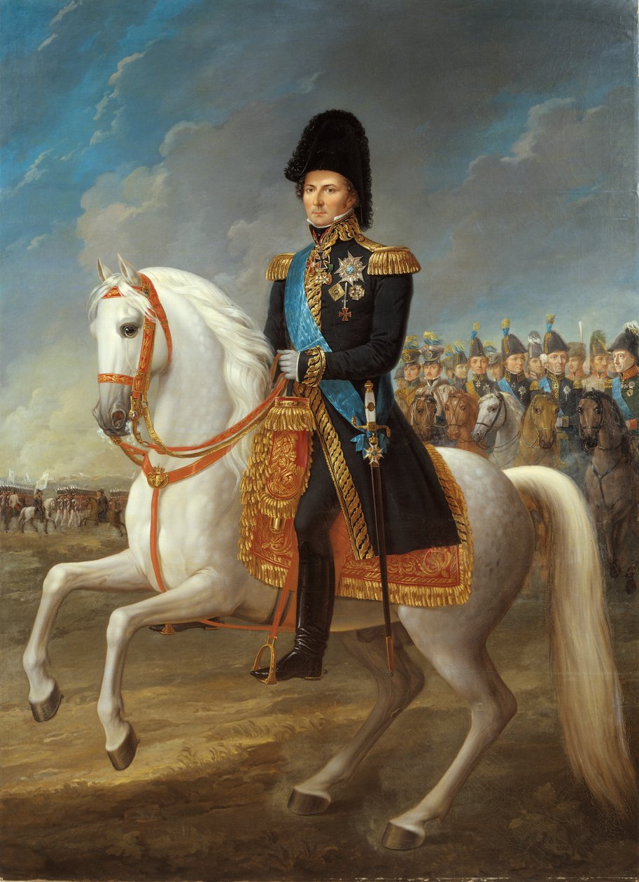 Karl XIV Johan，瑞典和挪威国王（1763-1844），作为王储，进入莱比锡1813 作者 弗雷德里克·威斯汀