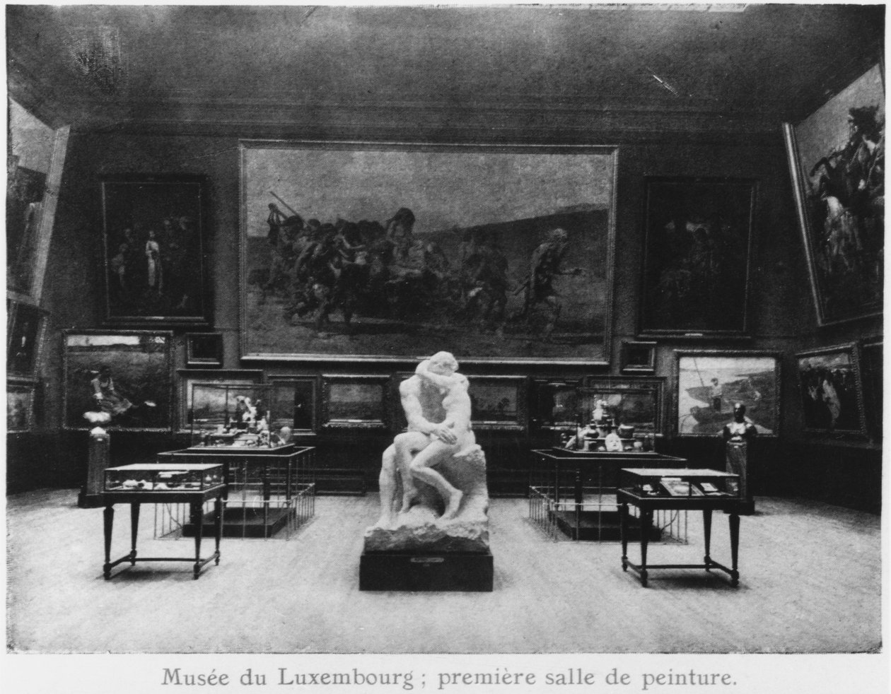 第一个房间的绘画与亲吻由奥古斯特罗丹，卢森堡博物馆，巴黎，c.1910 作者 法国摄影师