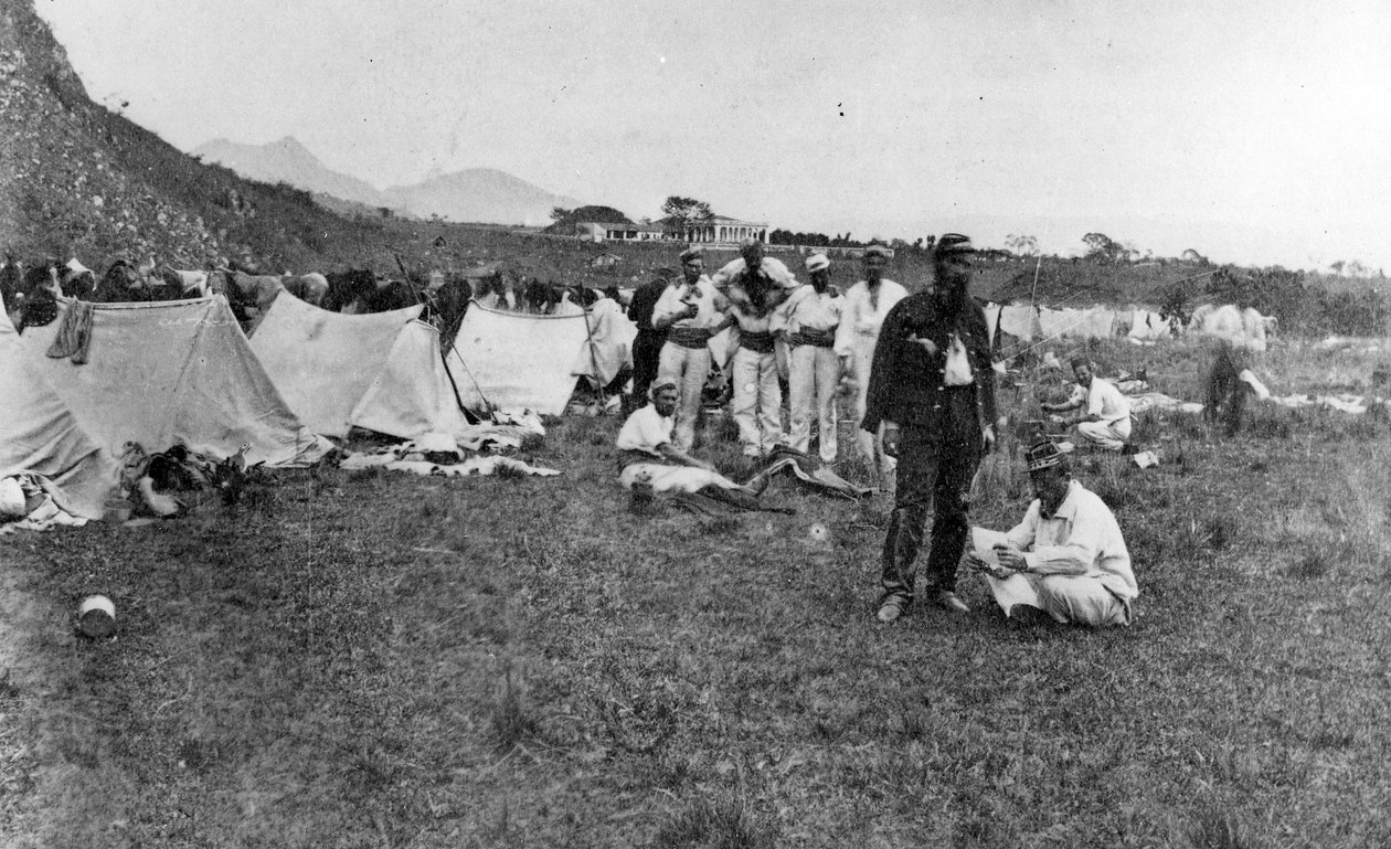 营地的法国士兵，1860年代 作者 法国摄影师