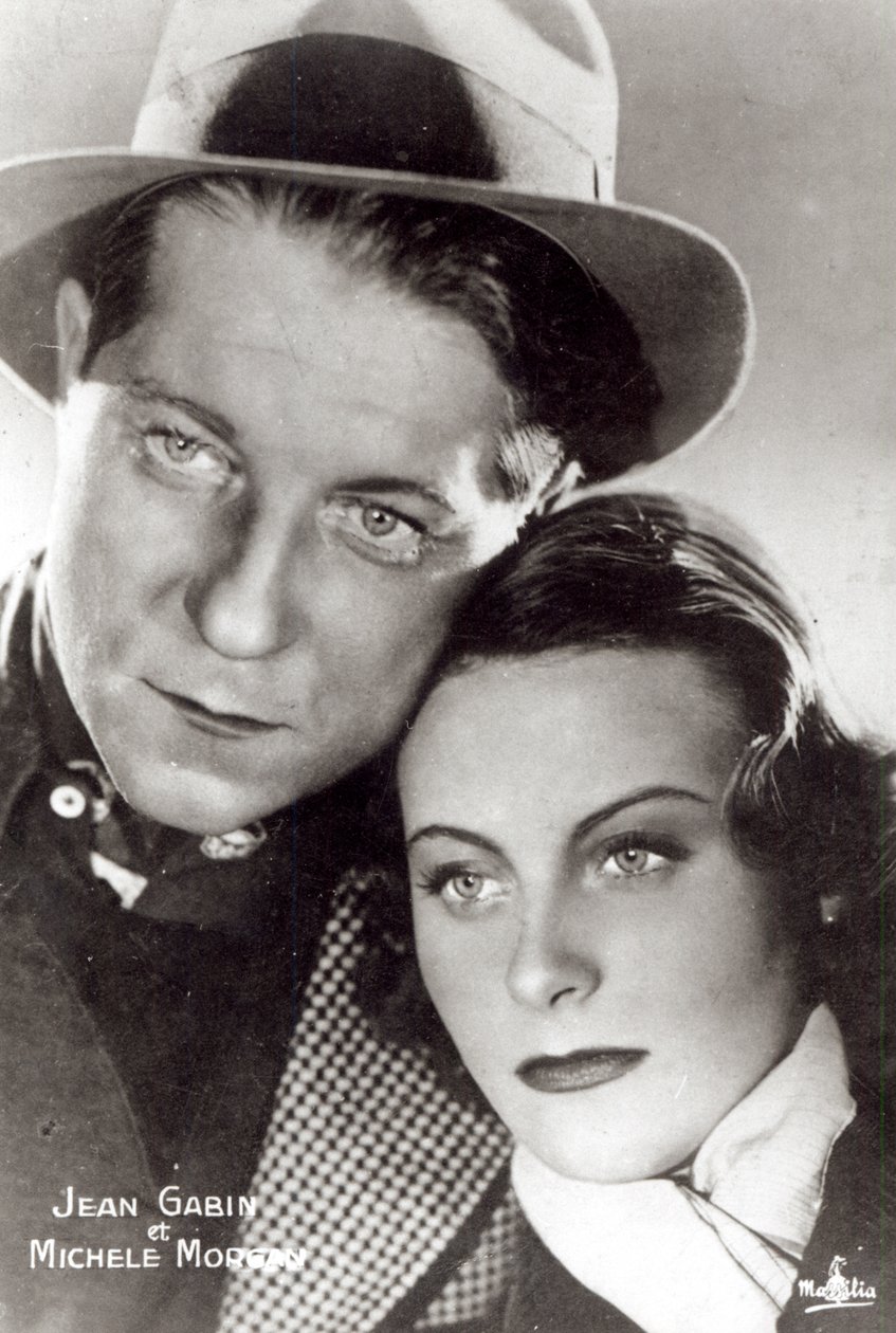 1938年电影“Quai des Brumes”中的Jean Gabin和Michele Morgan 作者 法国摄影师