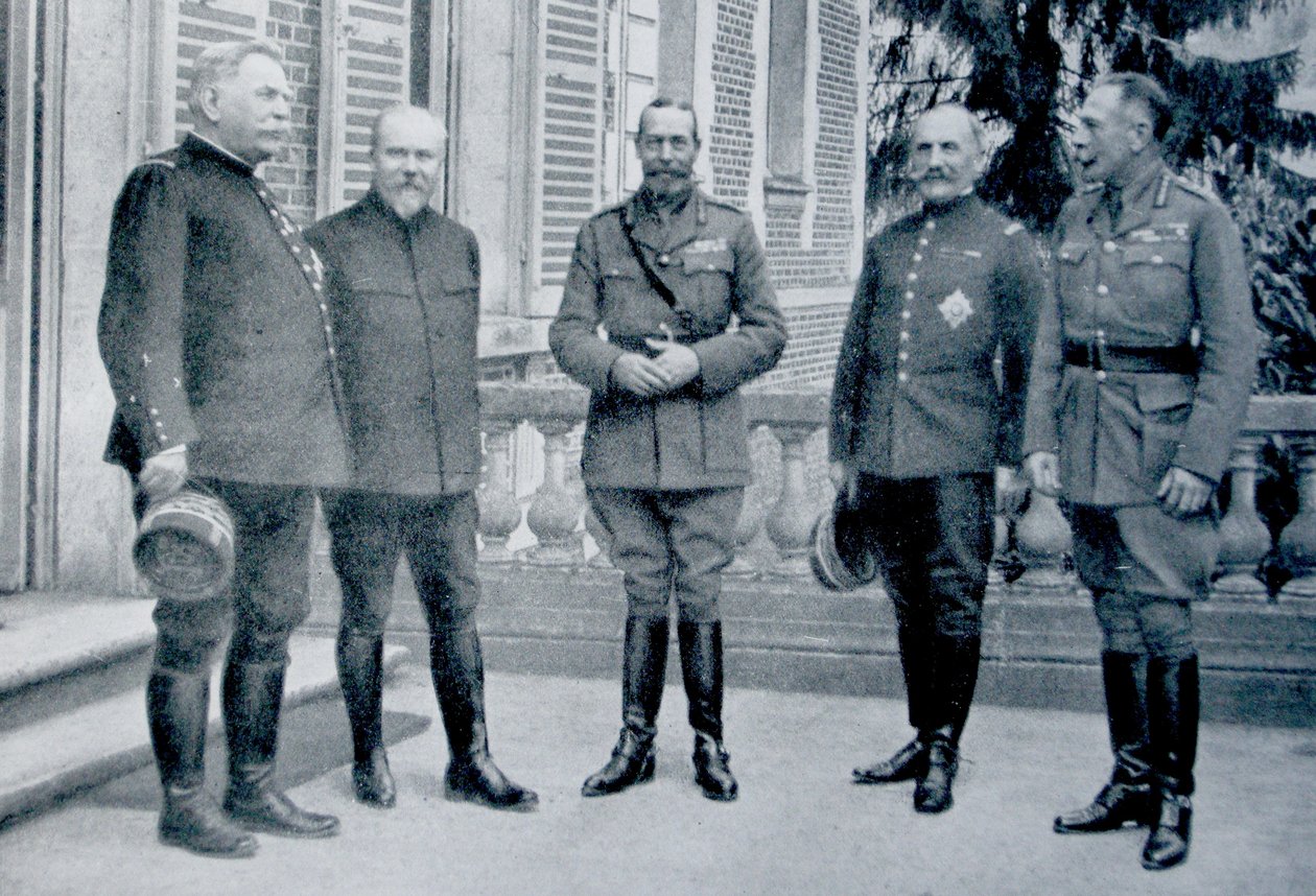 1916年在索姆河进攻时盟军战争指挥官和政治家会议 作者 法国摄影师