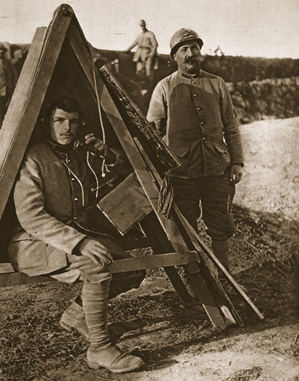 在法国方面：有用和巧妙，插图来自1917年1月17日的“画报战争新闻”（sepia photo） 作者 法国摄影师