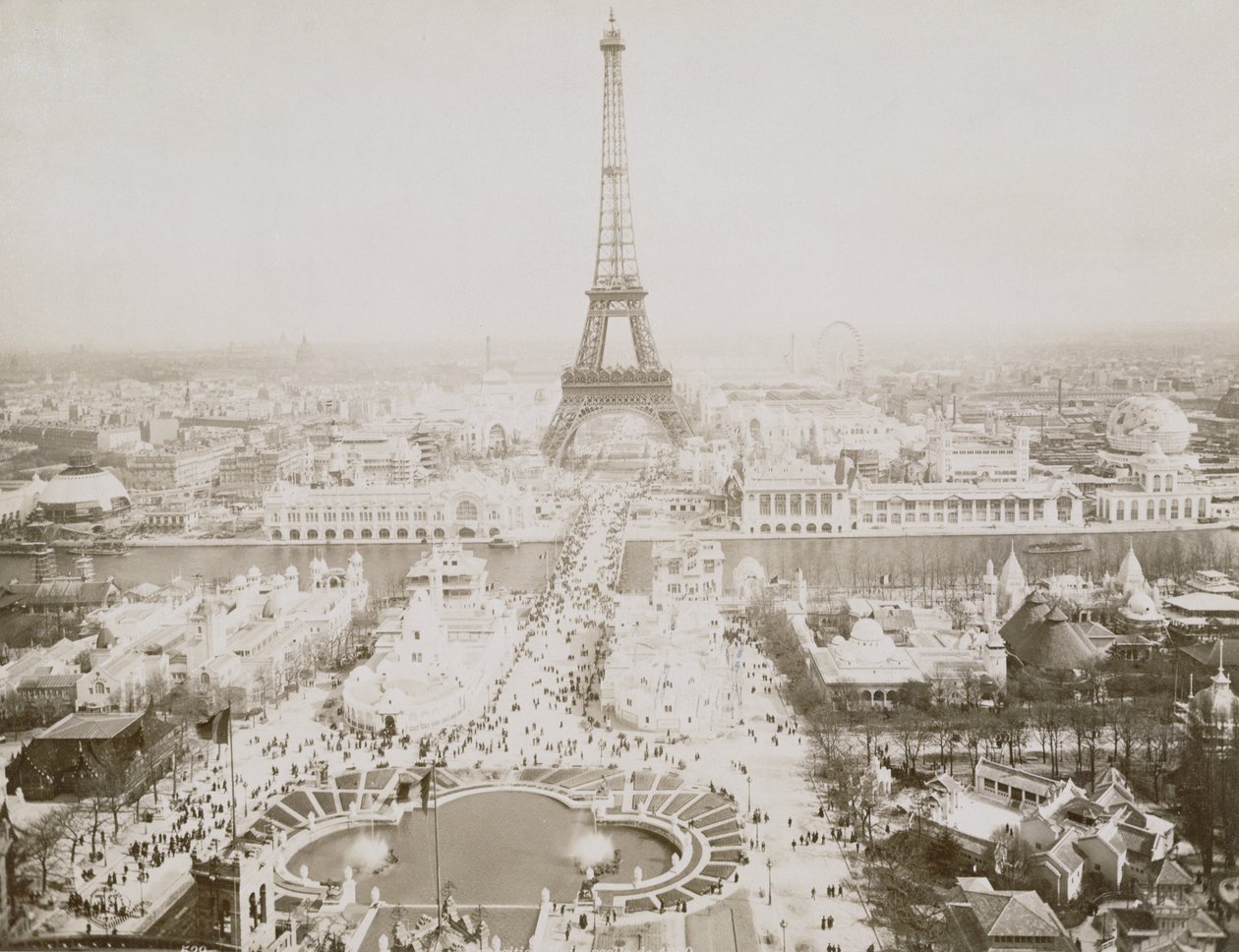 Jardins du Trocadero和Champ-de-Mars的全景，巴黎，c.1900 作者 法国摄影师