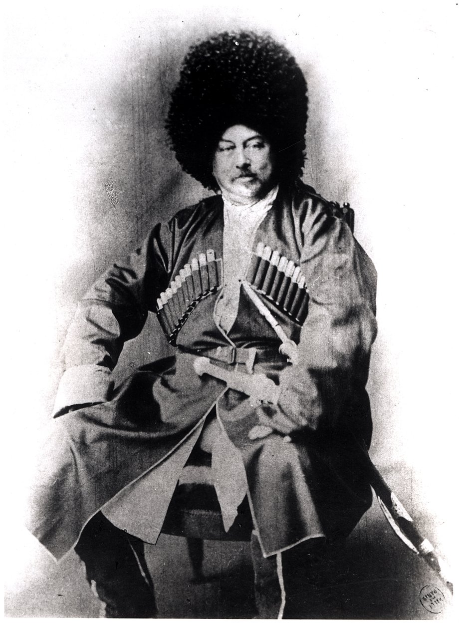 Alexandre Dumas Pere（1802-70）在俄罗斯服装的肖像 作者 法国摄影师