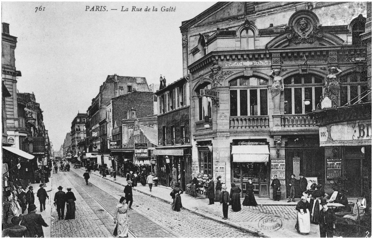 1914年之前描绘巴黎Rue de la Gaite的明信片 作者 法国摄影师