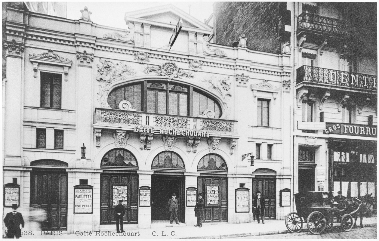 明信片描绘咖啡馆音乐会Gaite Rochechouart，15 Boulevard Rochechouart，巴黎，c.1900 作者 法国摄影师