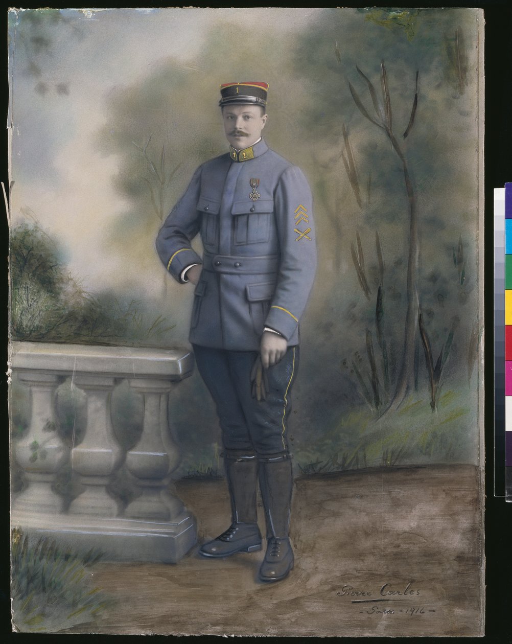 1916年第一步兵团少尉（彩色照片） 作者 法国摄影师