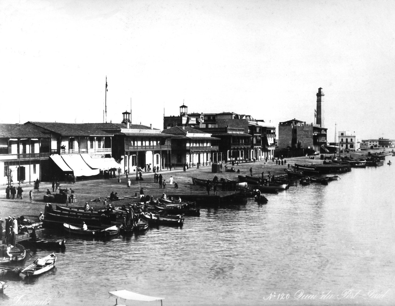 塞德港的码头，c.1878 作者 法国摄影师