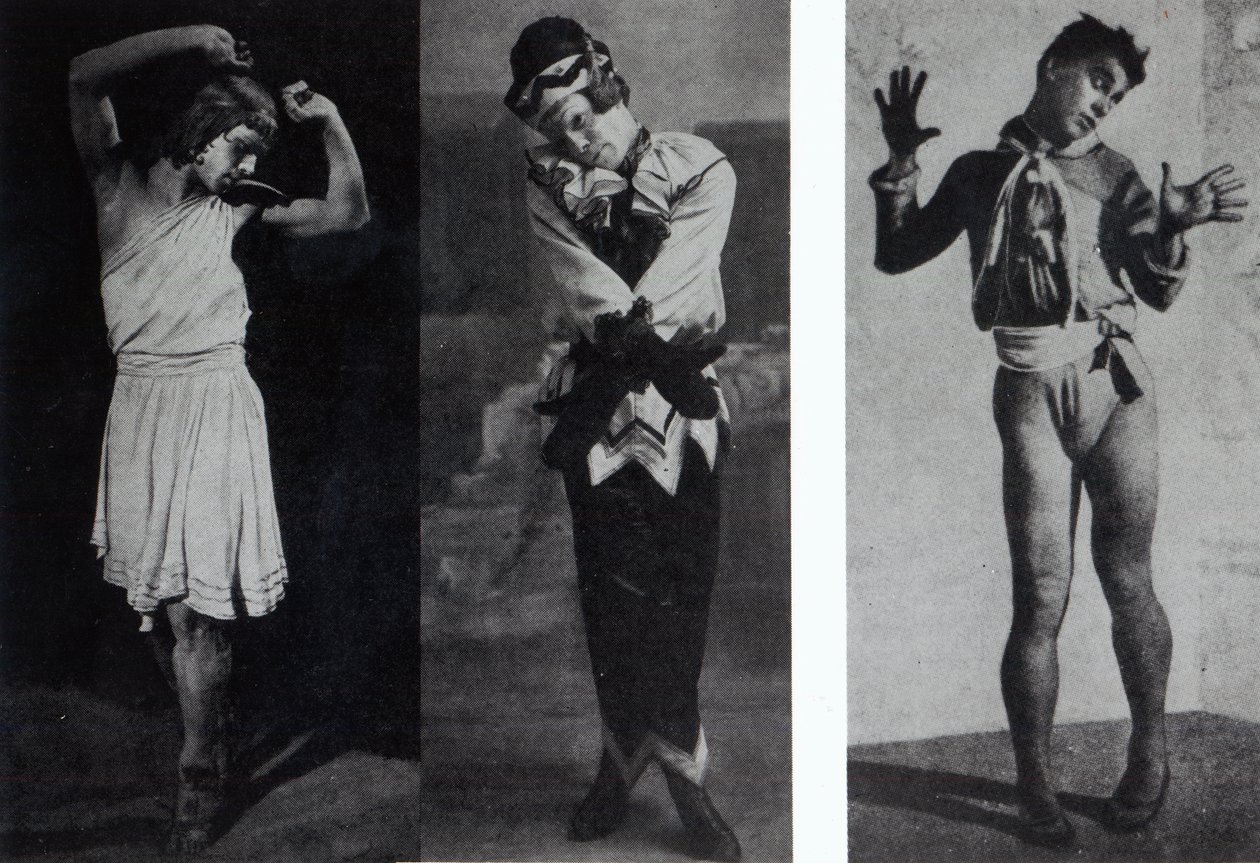 Vaslav Nijinsky饰演Narcisse，Petrouchka和Till Eulenspiegl，c.1911-16 作者 法国摄影师
