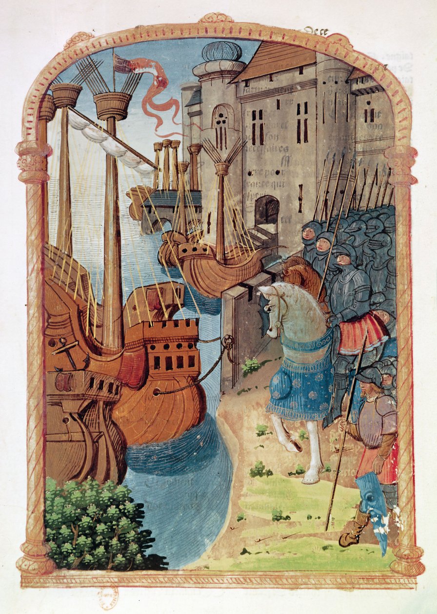 8378 Velin 745 f.1骑马骑士，c.1350s 作者 法语学校